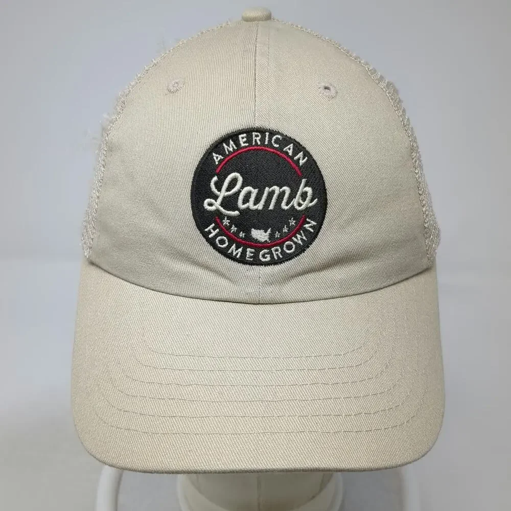Baseball Cap Beige One Size American Lamb Homegrown Patch Mesh Slideback Hat